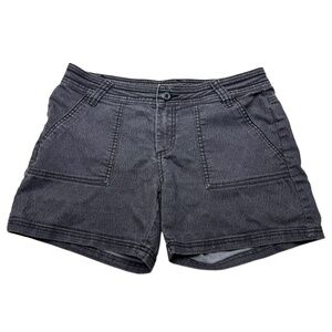 Prana Tess Organic Cotton Charcoal Gray Lace Print Shorts Size 8